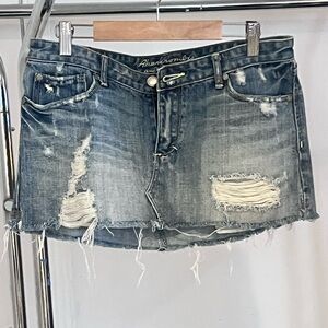 Abercrombie & Fitch Blue Distressed Jean Shorts